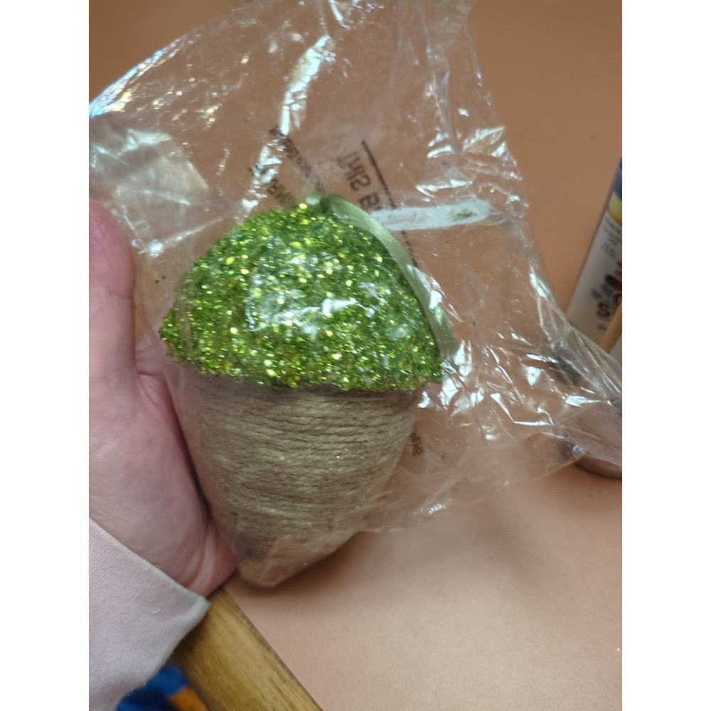 Raz‎ Imports Green Sparkling Acorn Christmas Ornament